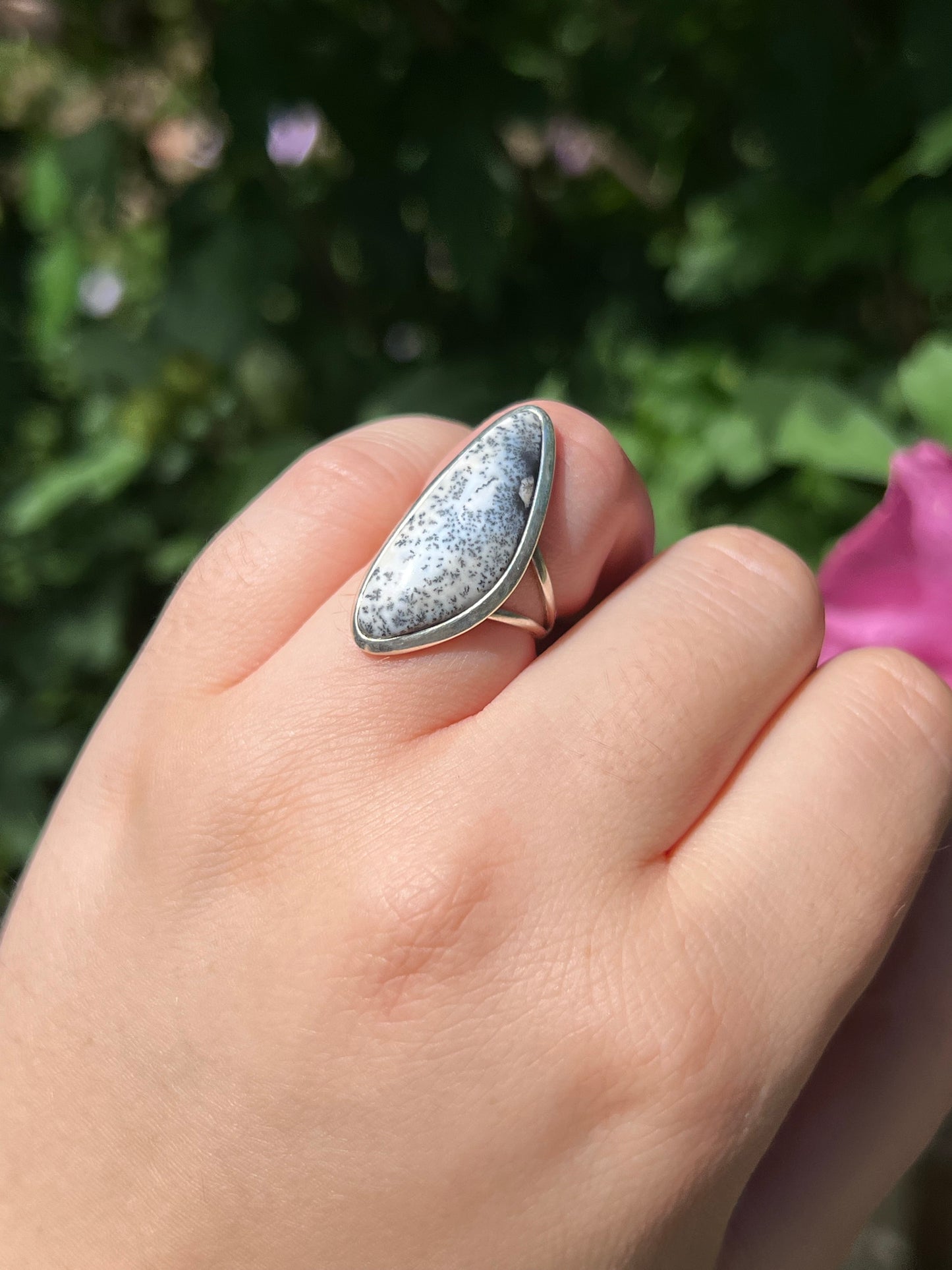 Dendritic Opal Sterling Silver Ring | Size 6