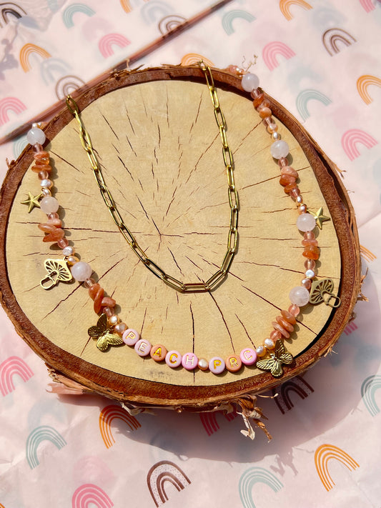 Peach PRC Double Necklace