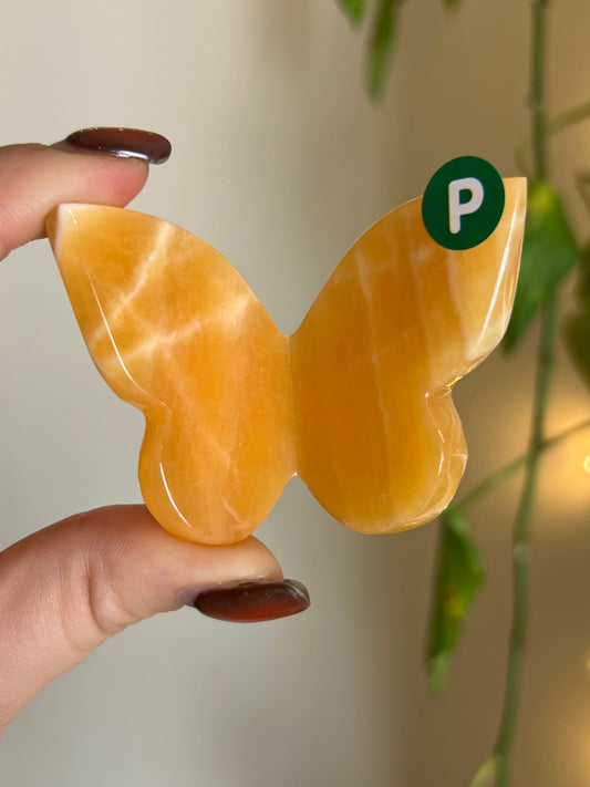 Orange Calcite 3D Butterfly - P