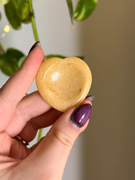 Yellow Aventurine Heart Worry Stone
