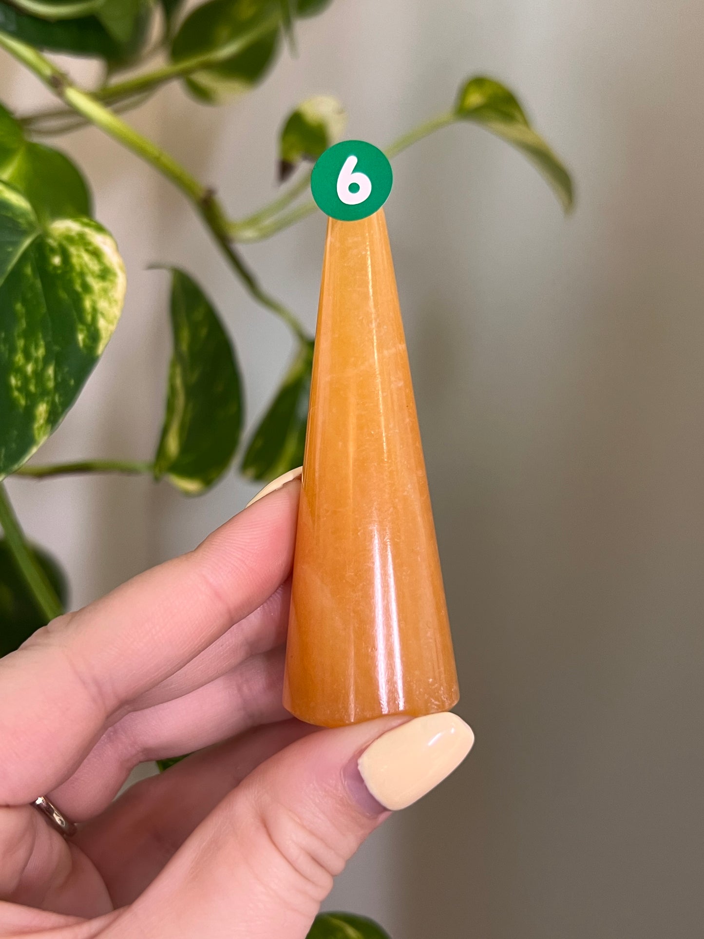 Orange Calcite Ring Holder - 6