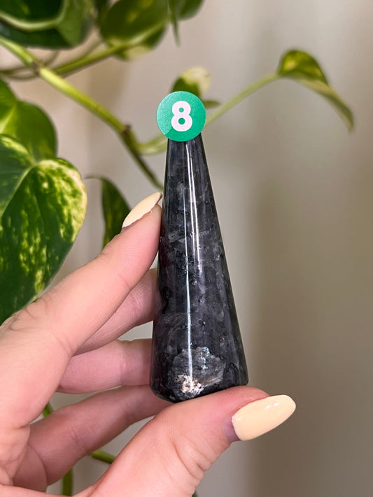 Flashy Larvikite Ring Holder - 8