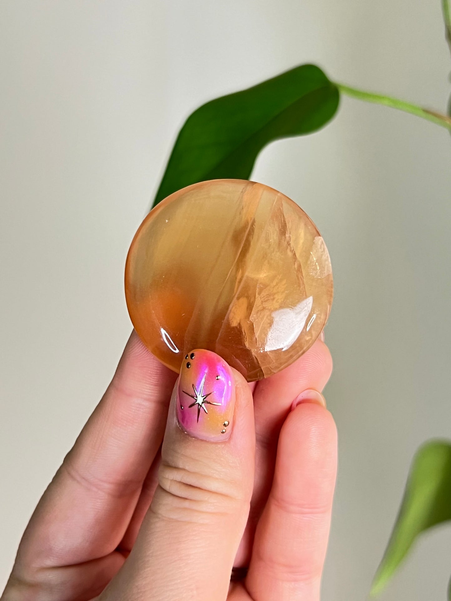 Honey Calcite Small Flat Stone