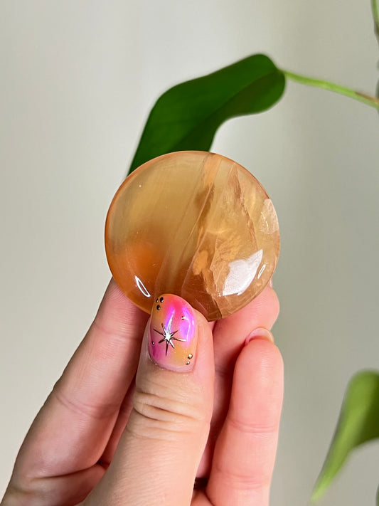 Honey Calcite Small Flat Stone