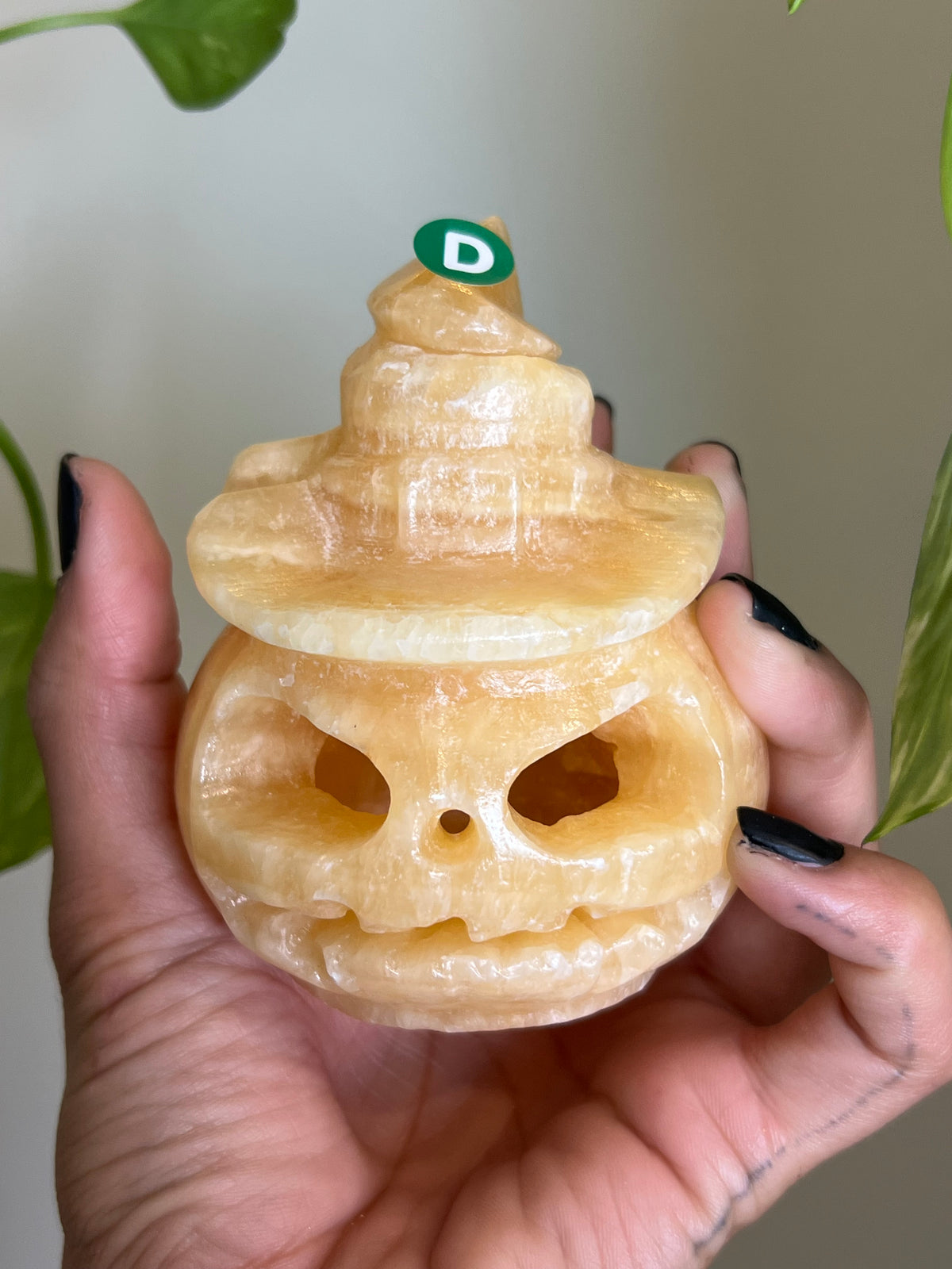 Orange Calcite Large Jack-O-Lantern - D