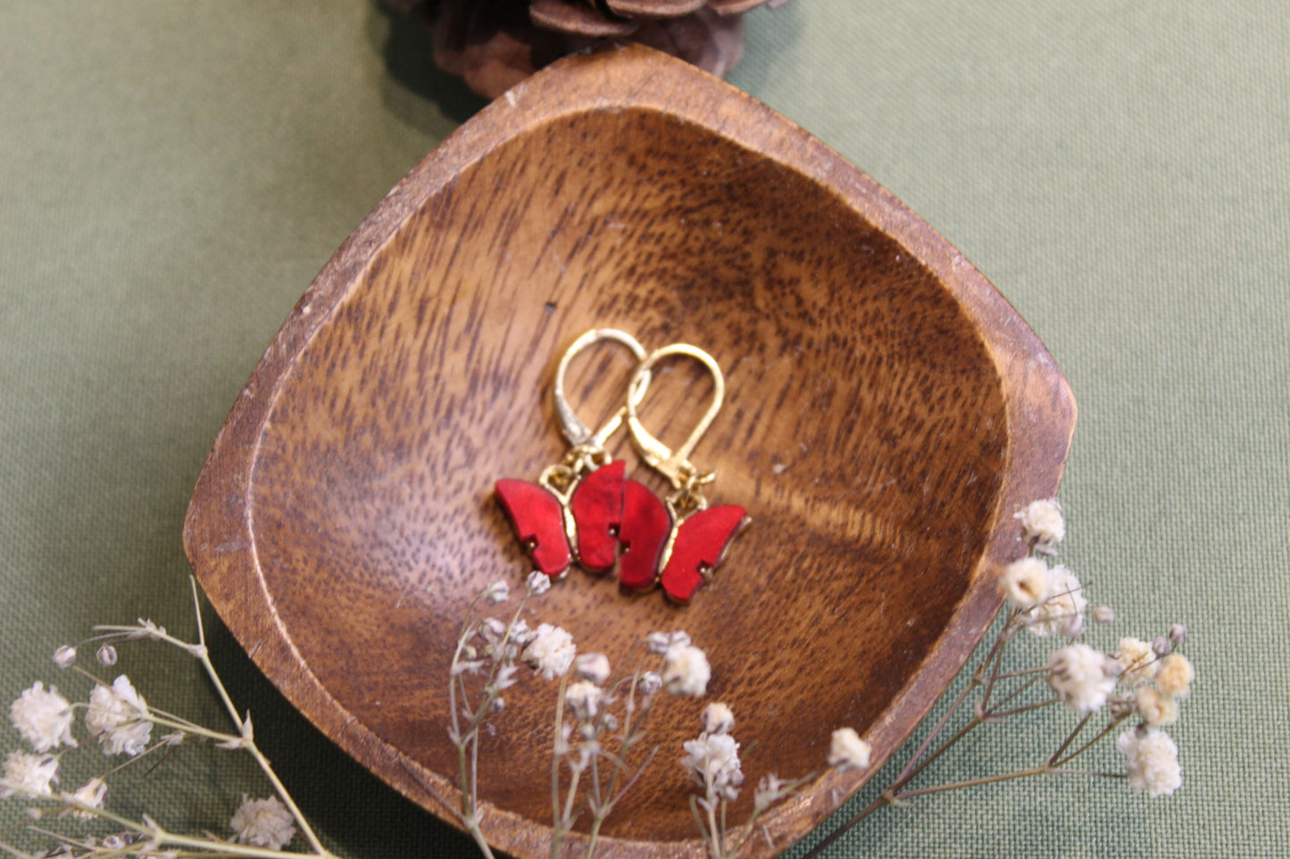 Red Butterfly Earrings