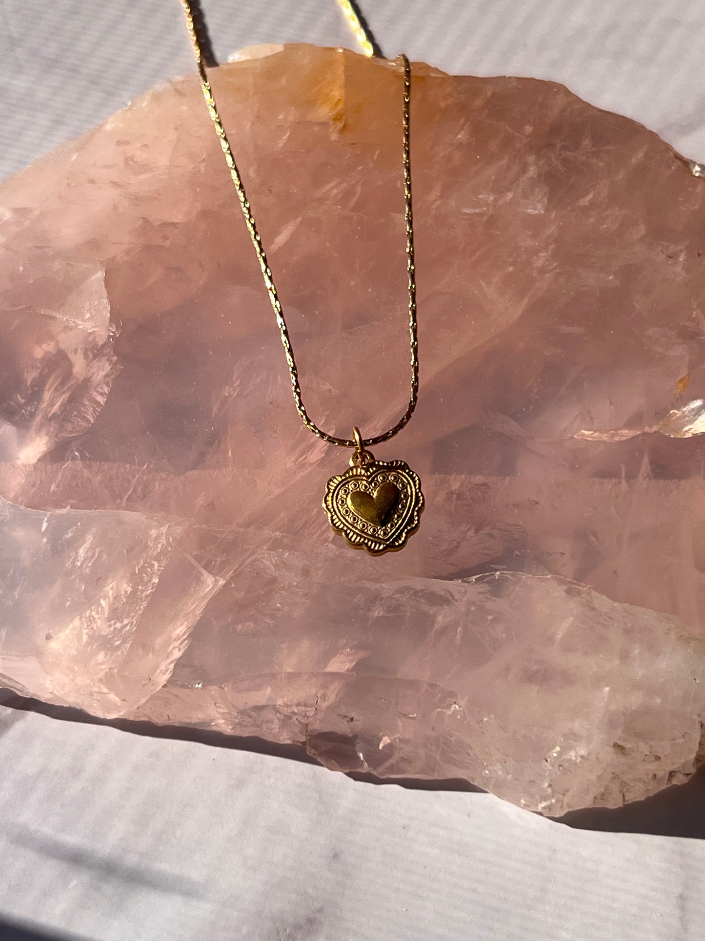 Vintage Gold Heart Necklace