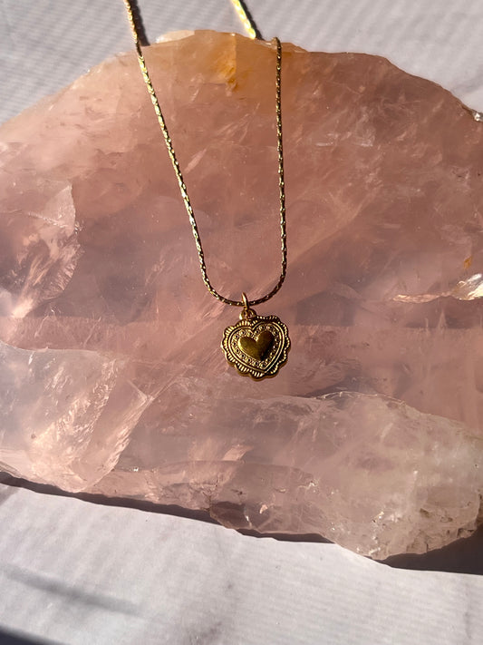 Vintage Gold Heart Necklace