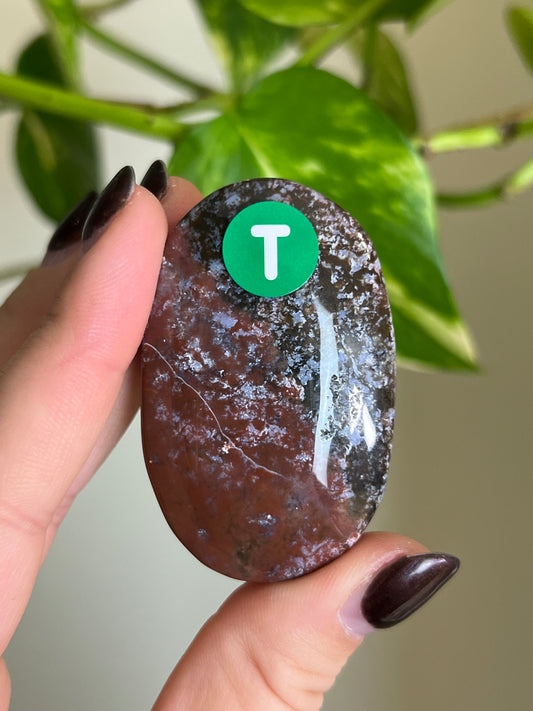 Purple Ocean Jasper Palm Stone - T
