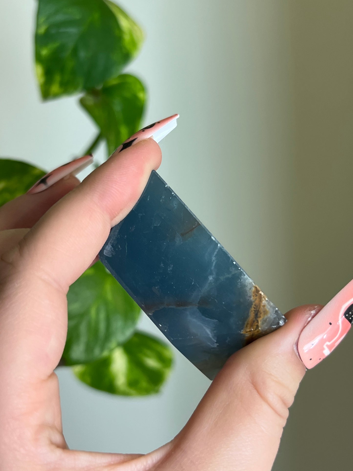 Blue Lemurian Aquatine Calcite Gusher - P 🍬