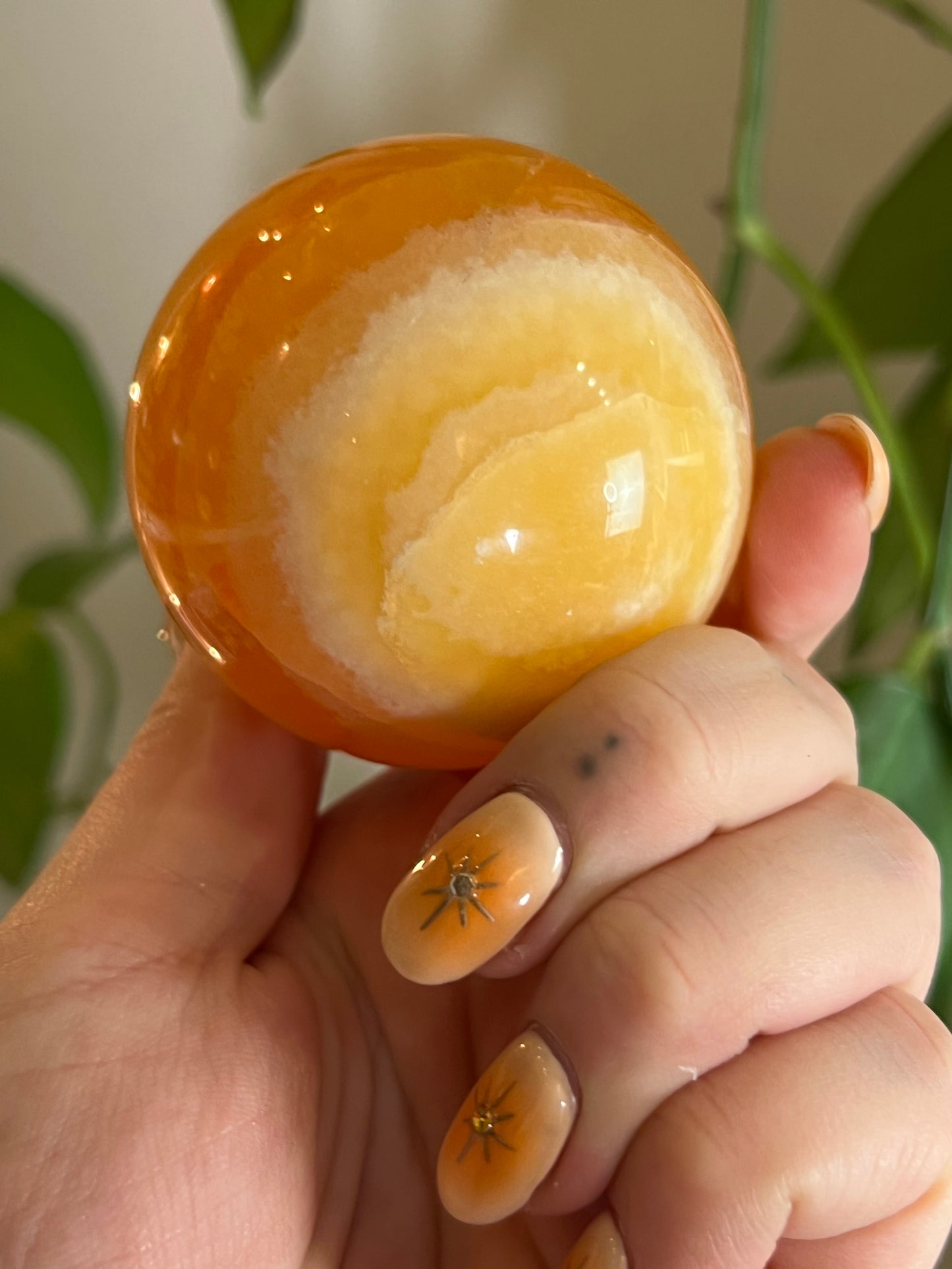 Orange Calcite Sphere R