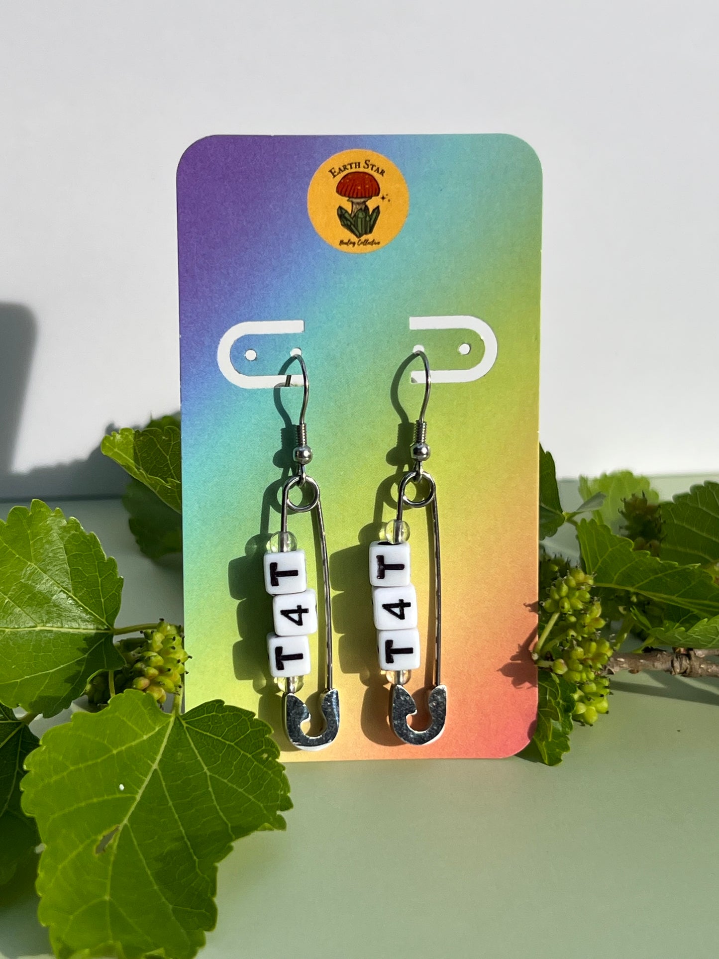 T4T Clear Quartz Pin Earrings