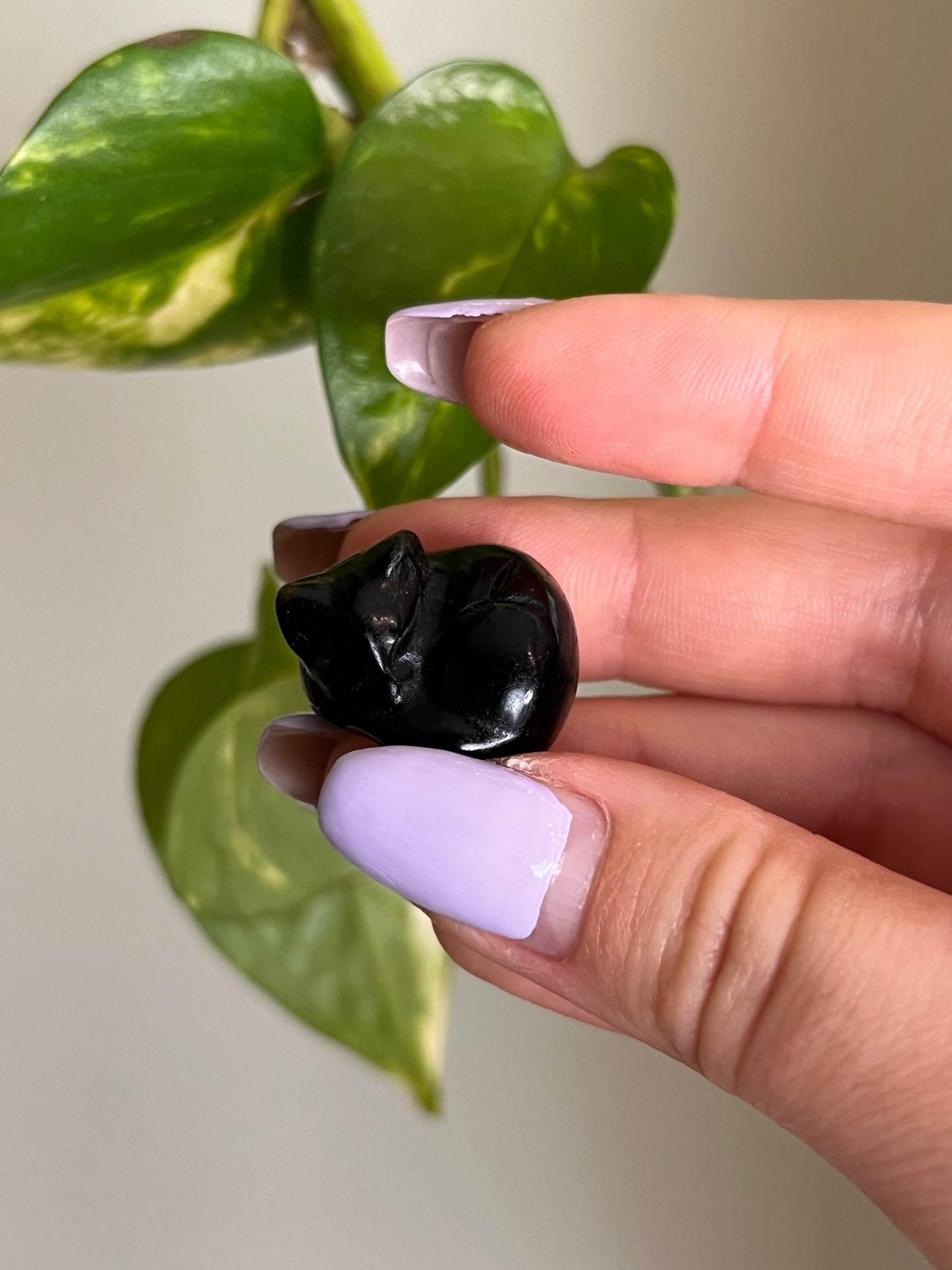 Gold Sheen Obsidian Small Sleeping Cat