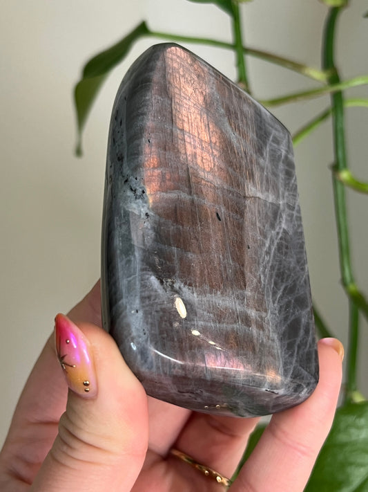 Flashy Pink and Orange Labradorite Freeform - U