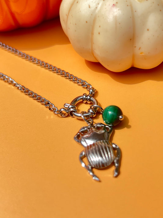 Beetle Baby Malachite Necklace 🪲