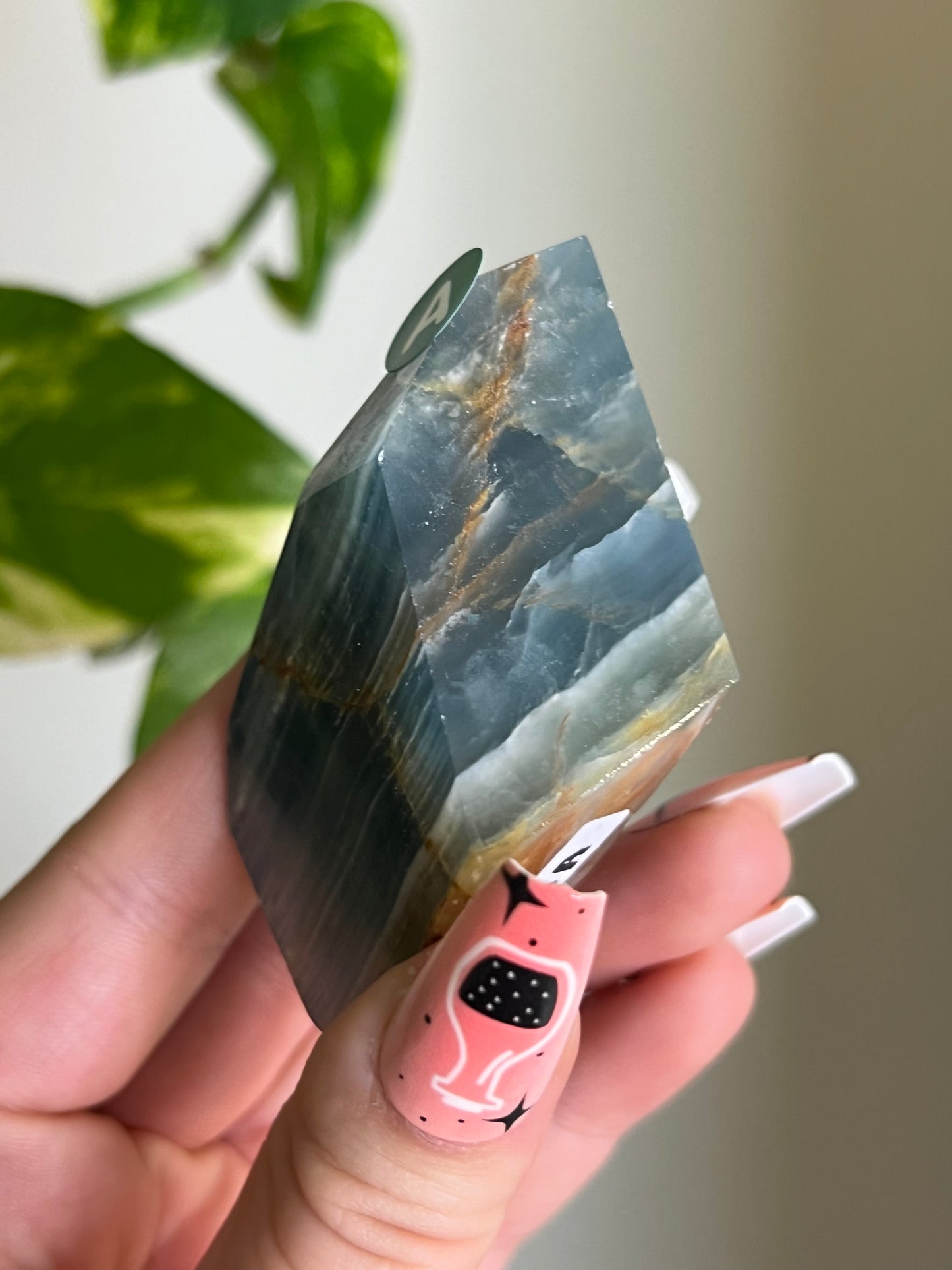Blue Lemurian Aquatine Calcite Gusher - A 🌊