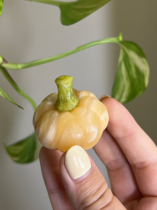 Orange Calcite + Jade Pumpkin
