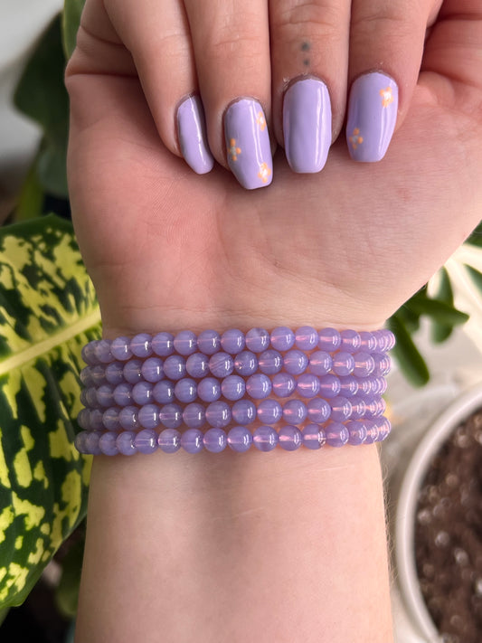 6mm Lavender Moon Quartz Bracelet