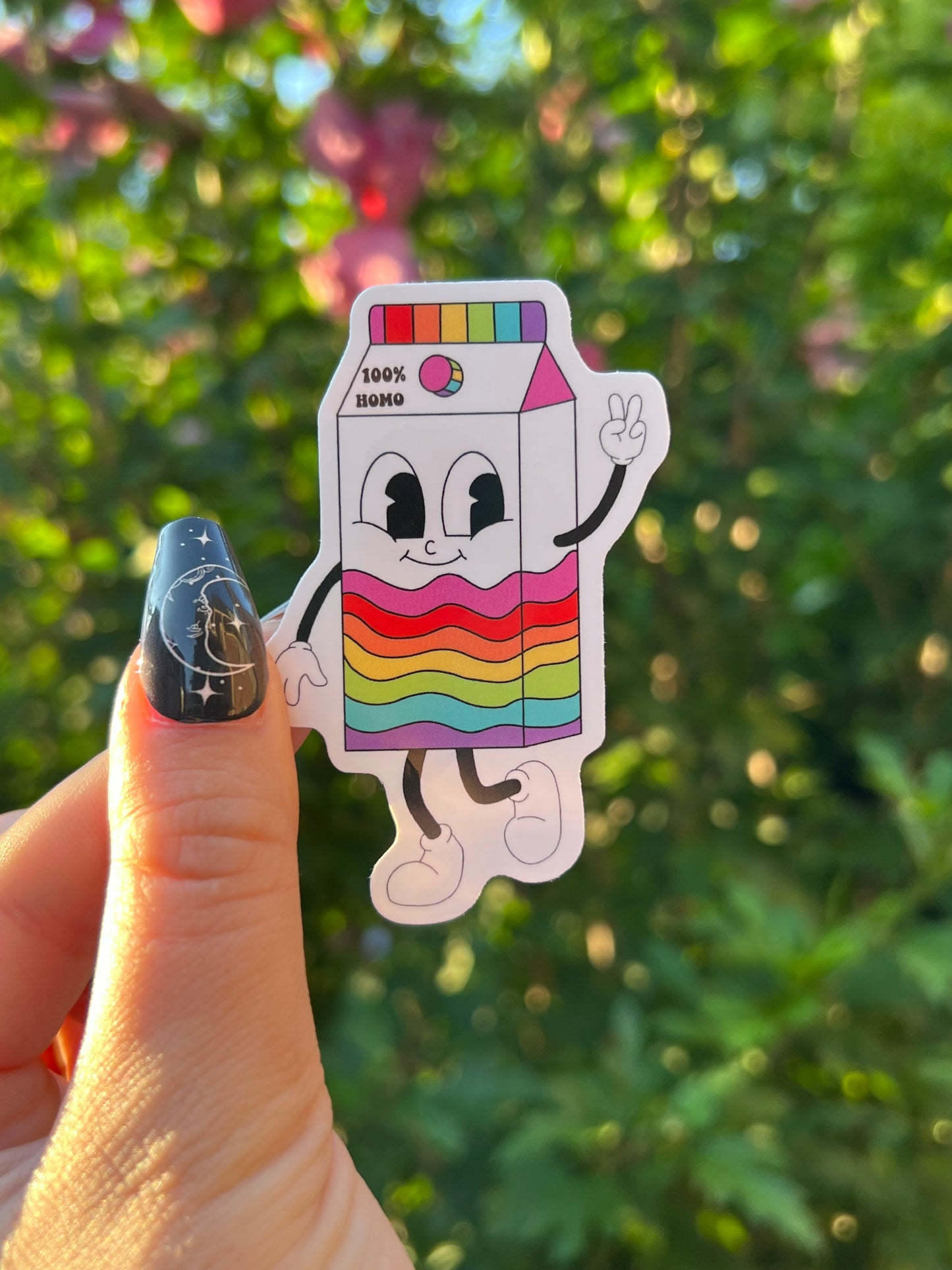 Homo Milk Rainbow Sticker