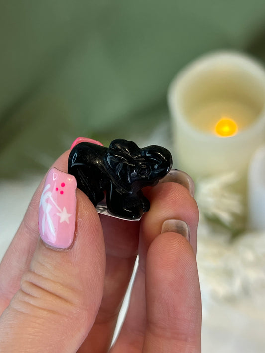 Black Obsidian Small Elephant