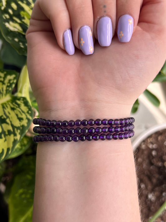 4mm Amethyst Bracelet