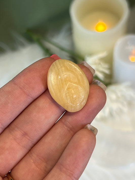 Yellow Calcite Vulva Carving