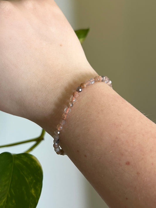 4mm Multi Moonstone Faceted Bracelet