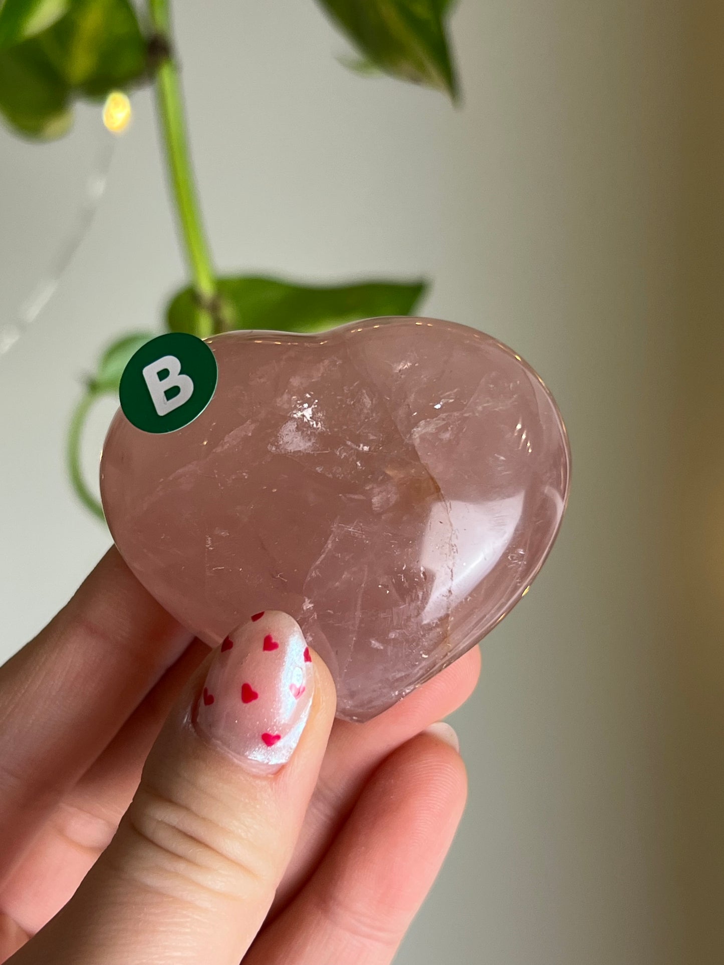 Rose Quartz Heart - B