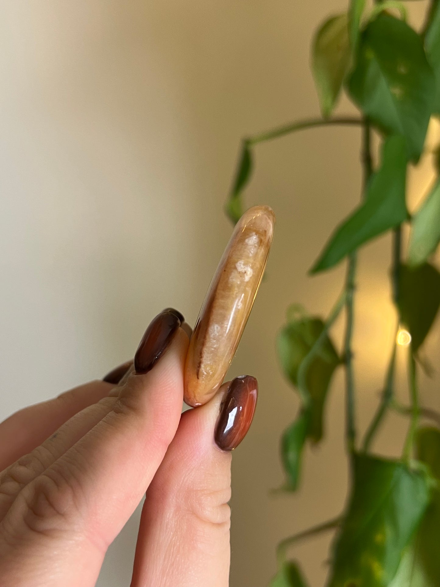Mango Calcite Small Flat Stone