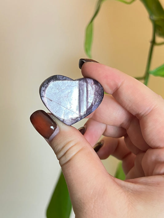 Flashy Lepidolite Heart - Small