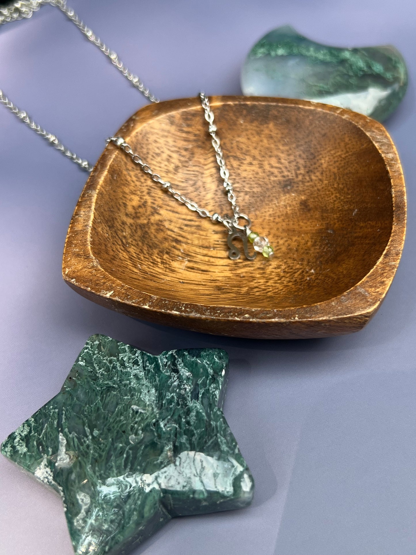 Leo - Zodiac Sign Gemstone Silver Necklace