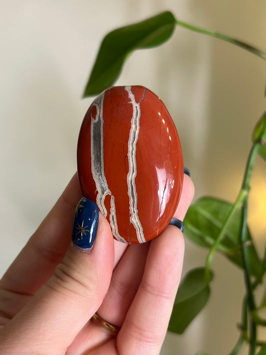 Red Brecciated Jasper Palm Stone