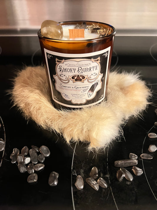 Smoky Quartz - Comfort + Grounding | Luxury Crystal Candle