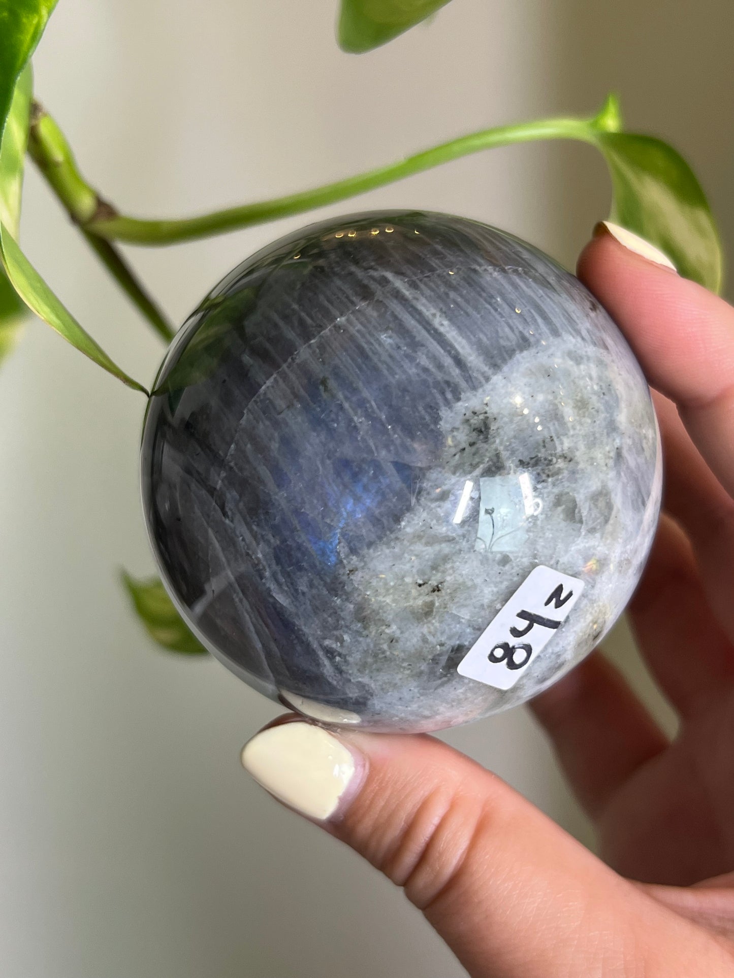 Flashy Purple + Blue Labradorite Sphere - Z