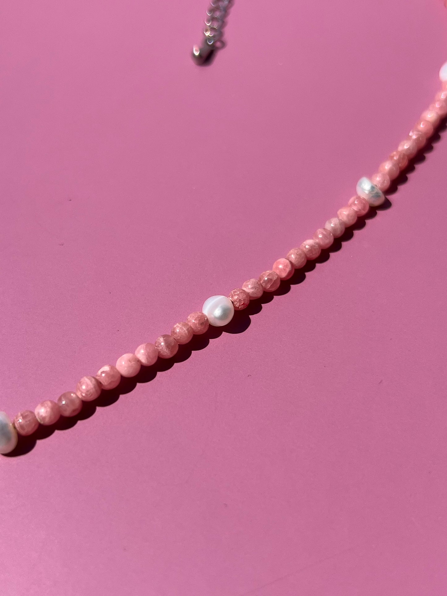 Rhodochrosite + Pearl 111 Numerology Necklace🪽