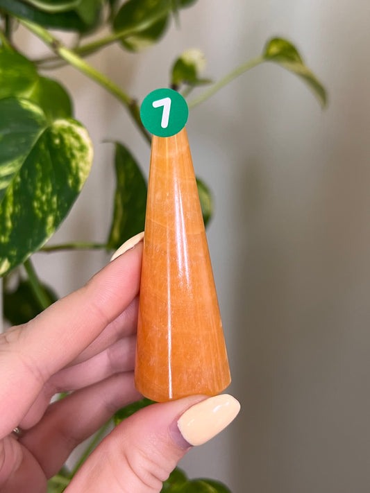 Orange Calcite Ring Holder - 7
