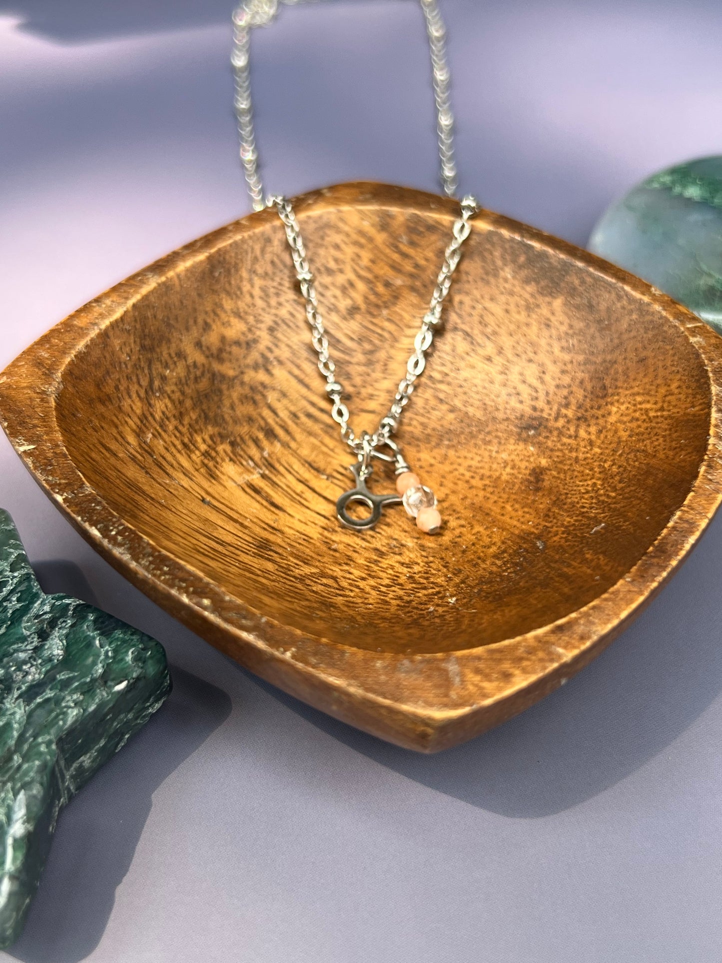 Taurus - Zodiac Sign Gemstone Silver Necklace