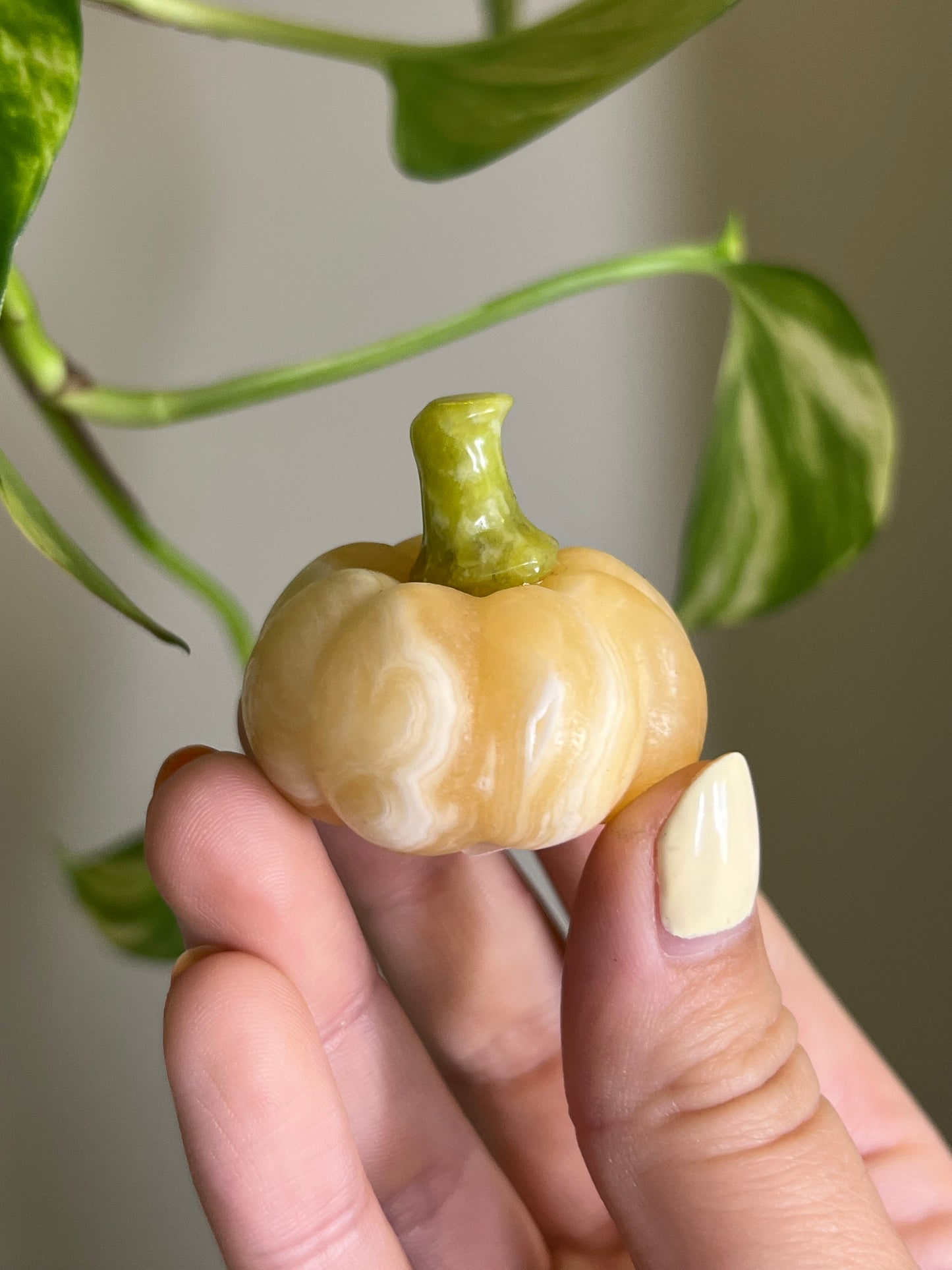 Orange Calcite + Jade Pumpkin