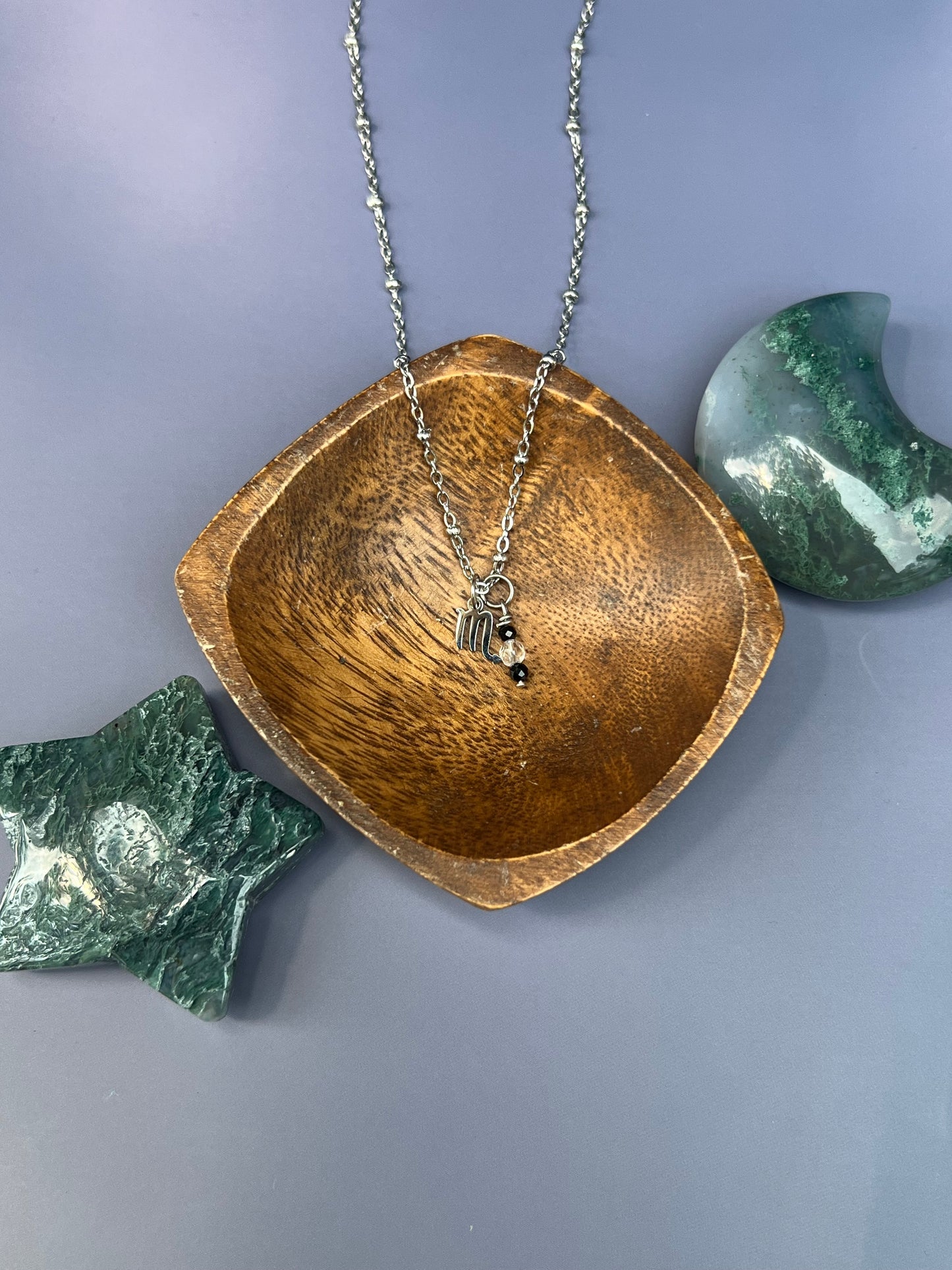 Scorpio - Zodiac Sign Gemstone Silver Necklace