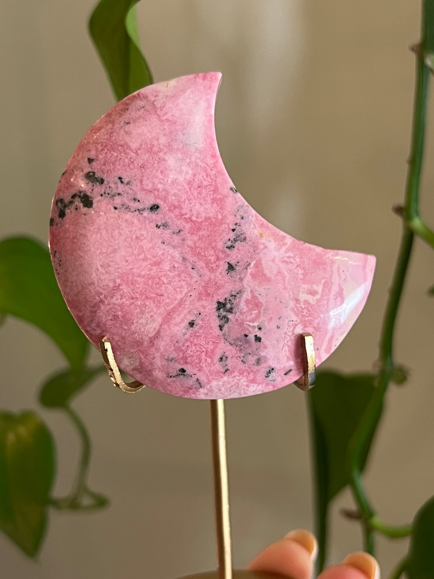Peruvian Rhodonite Moon Stand - N