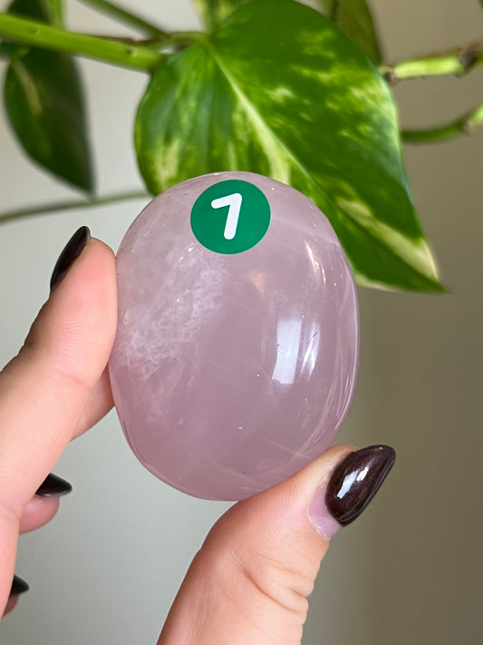 Rose Quartz Palm Stone - 7