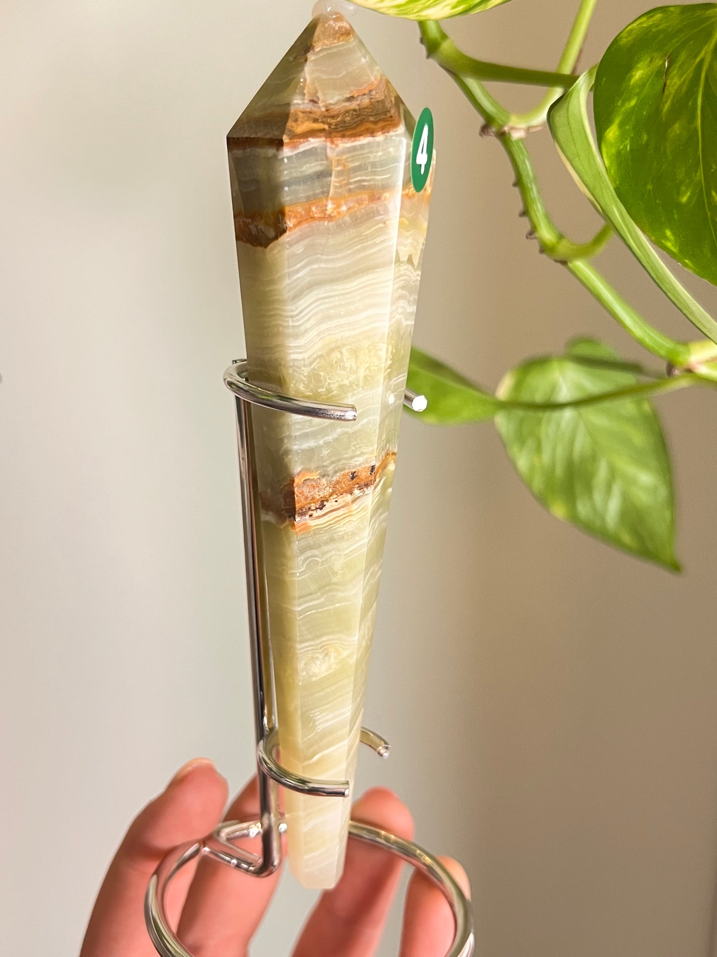 Green Banded Onyx Wand - 4