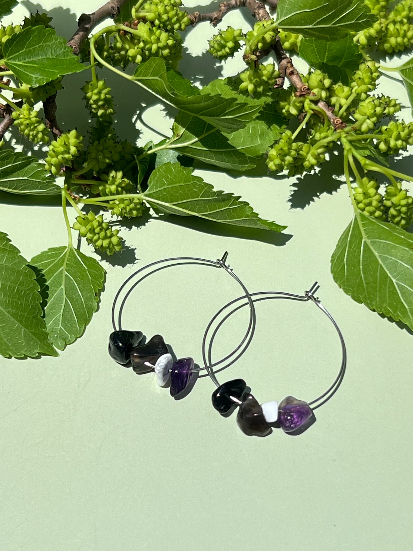 Asexual Pride Flag Hoop Earrings