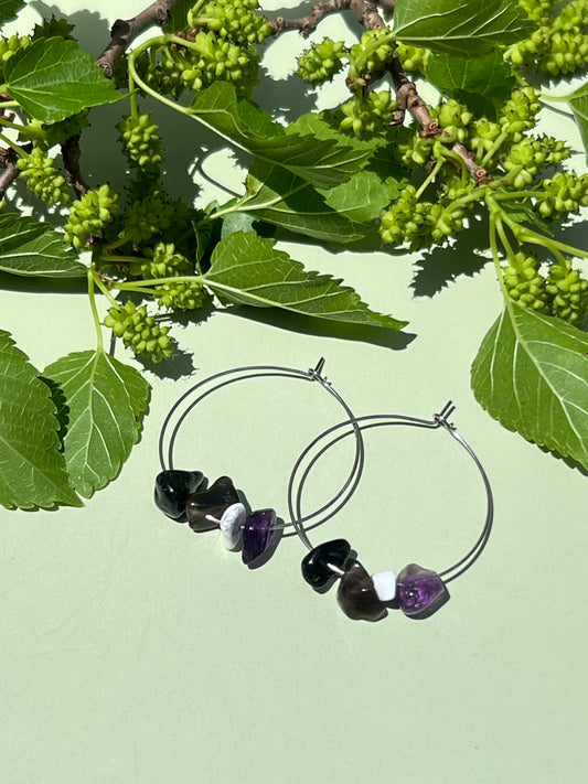 Asexual Pride Flag Hoop Earrings