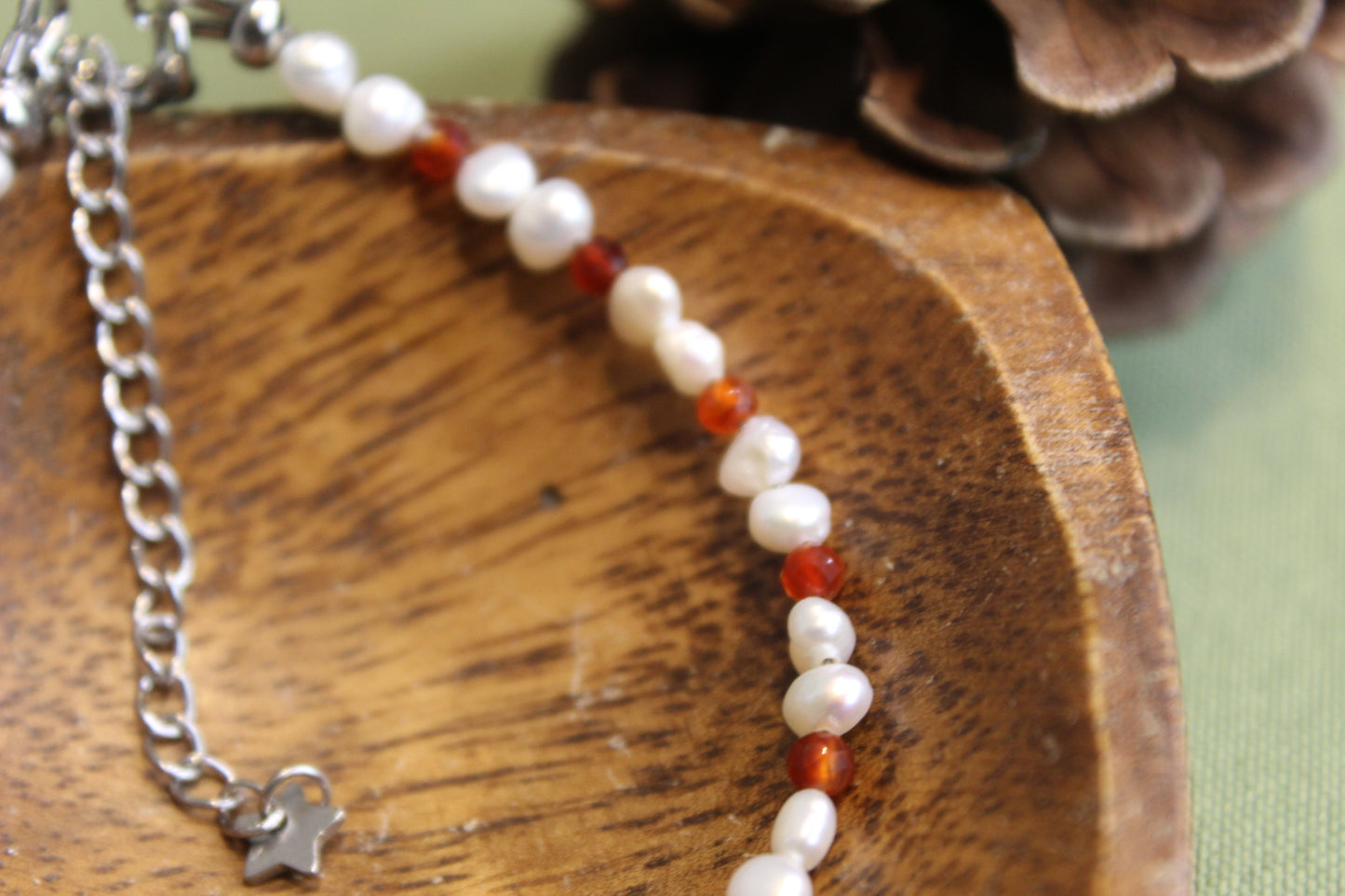 Carnelian & Pearl Bracelet