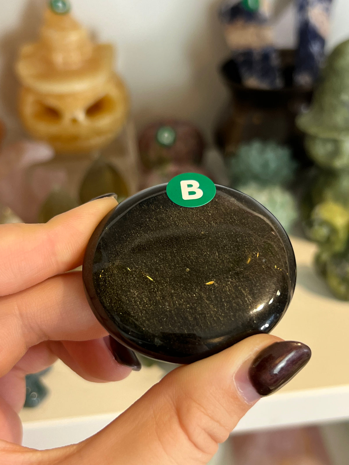 Gold Sheen Obsidian Flat Stone - B