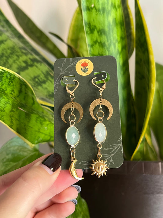 Green Aventurine Celestial Earrings