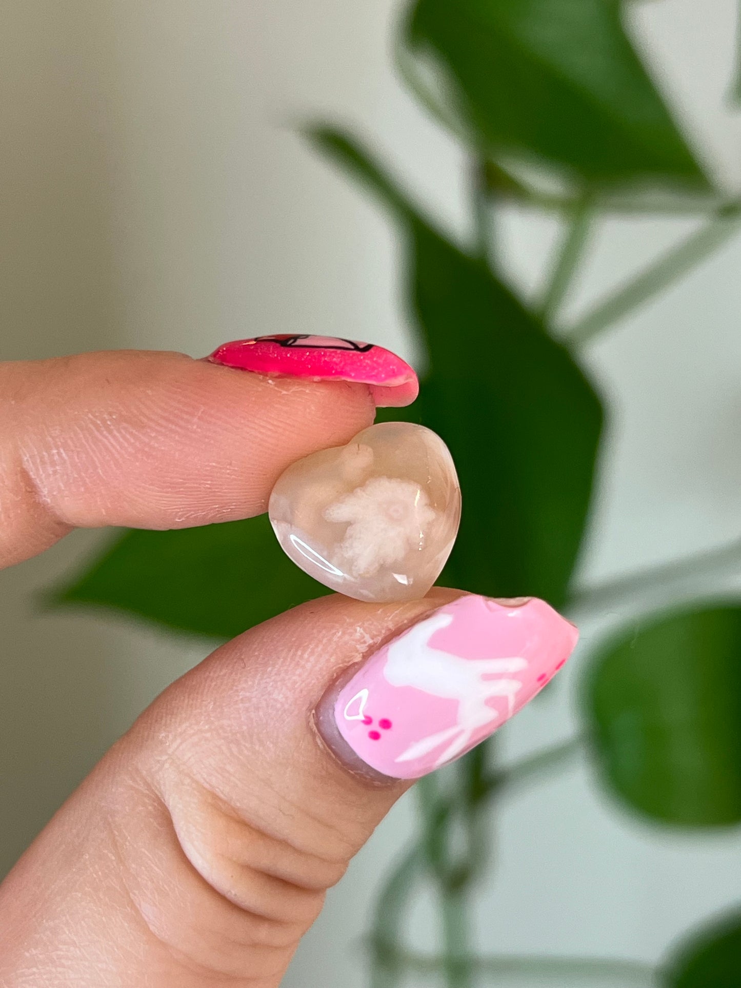 Flower Agate Mini Heart