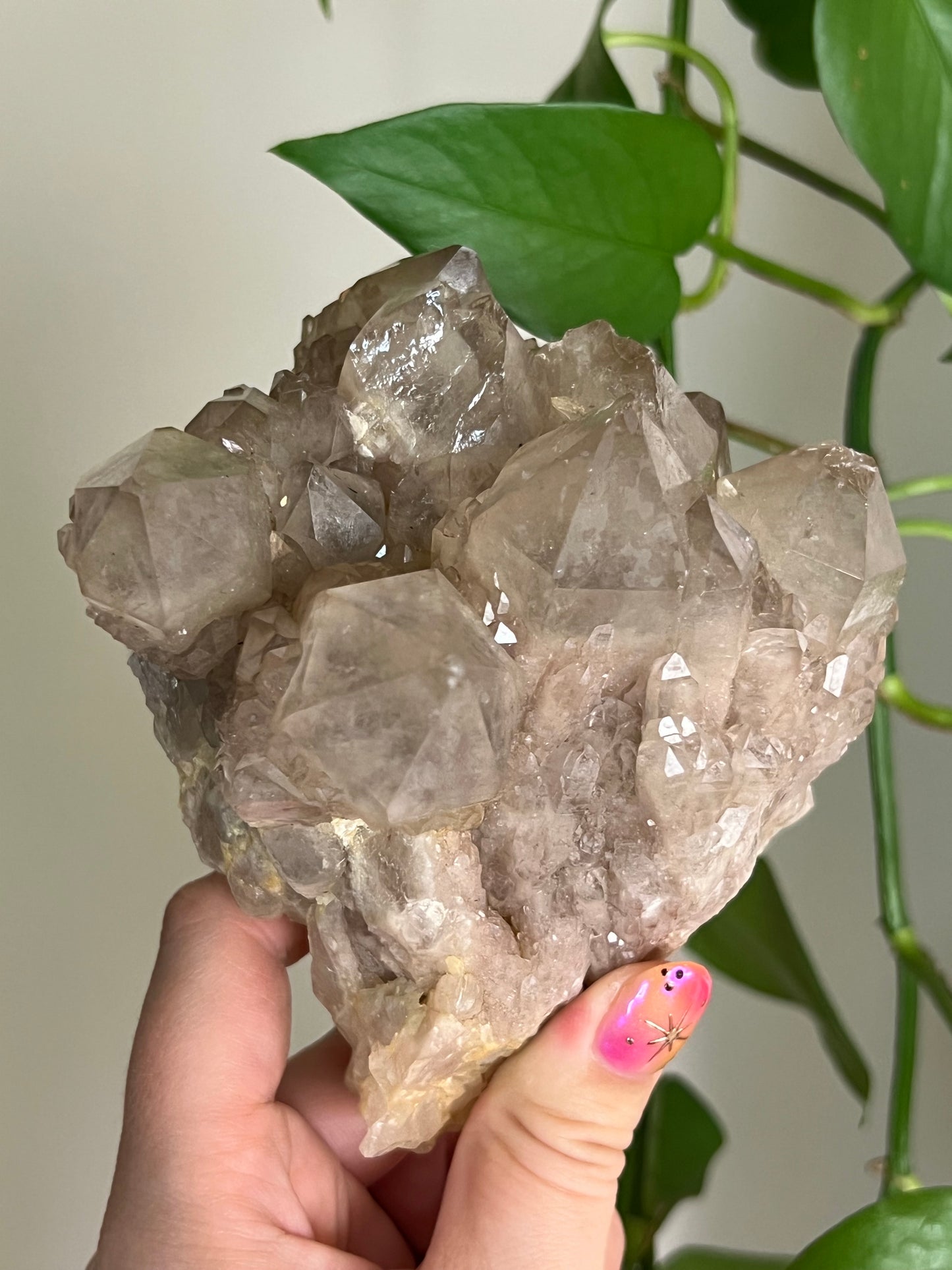 Smoky Phantom Quartz Cluster