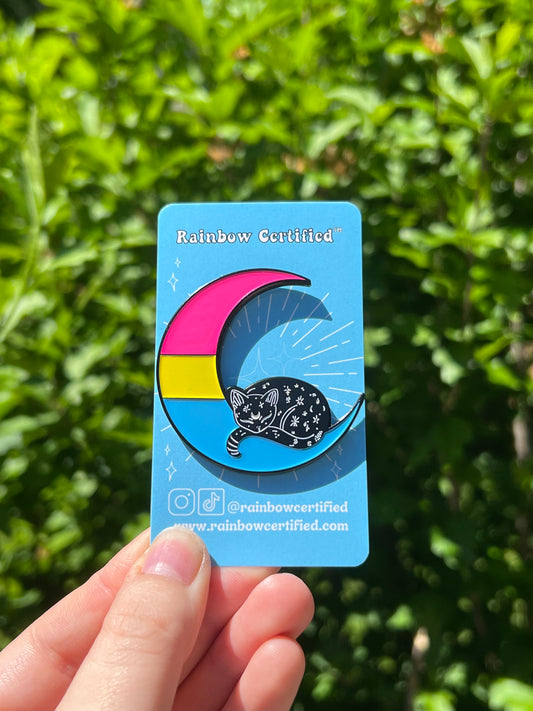 Pansexual Moon Cat Pin